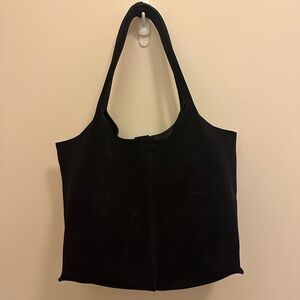 Chic Black Suede Tote Bag